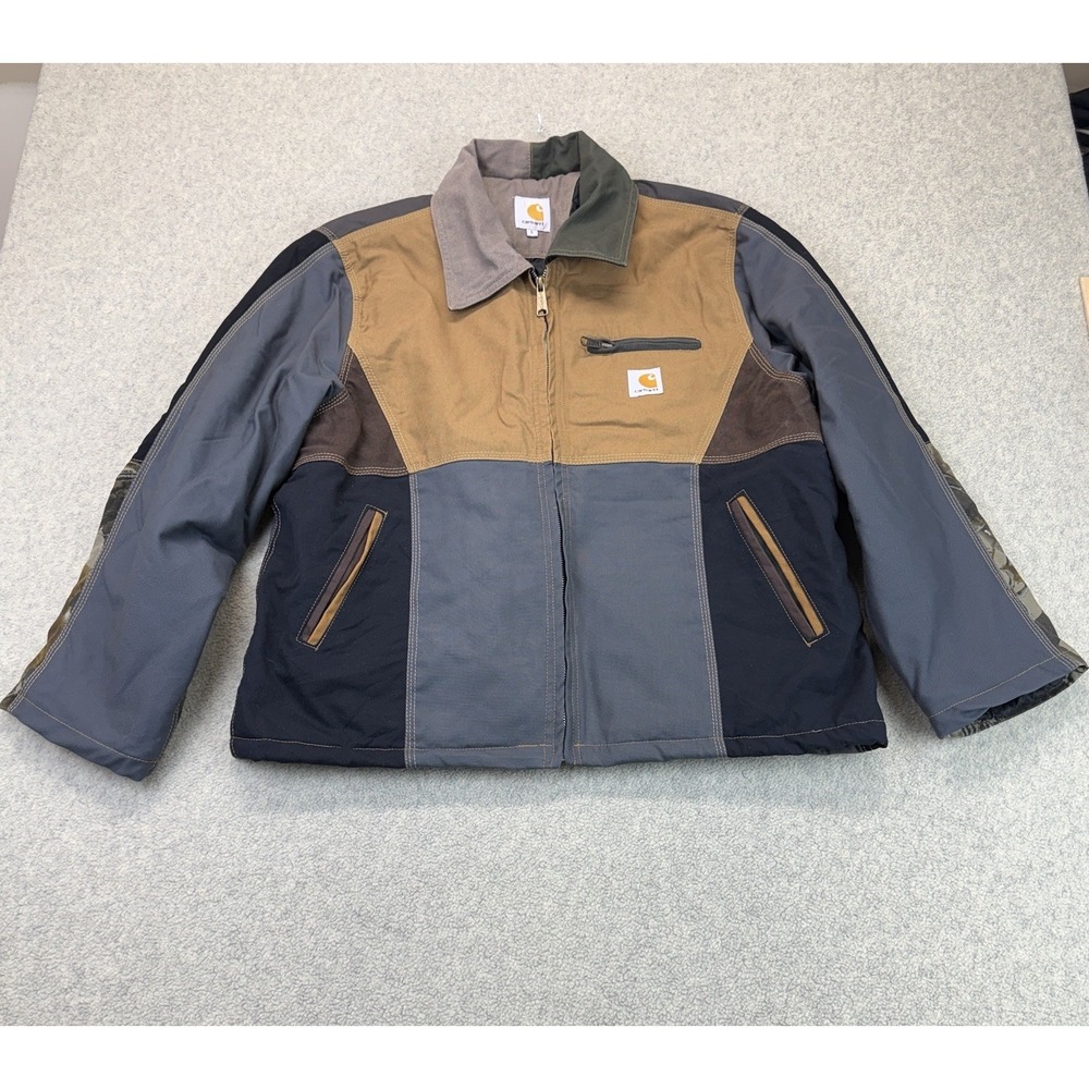 Carhartt Men's L Colorblock Patchwork Work Jacket Full Zip